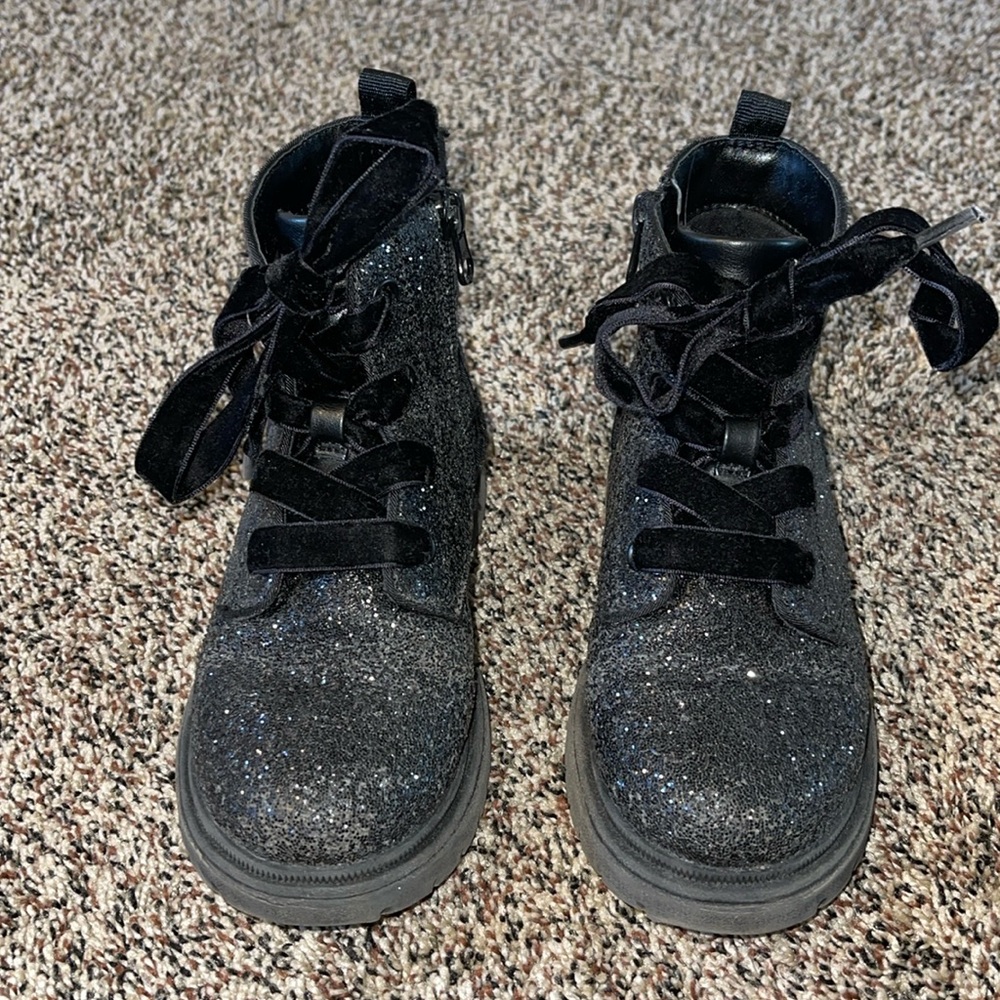 Cat & Jack- Black Sparkly Boots